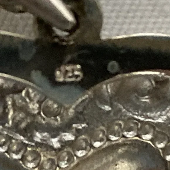 Sterling Silver Valentines heart Repousee Locket Necklace - Picture 7 of 7